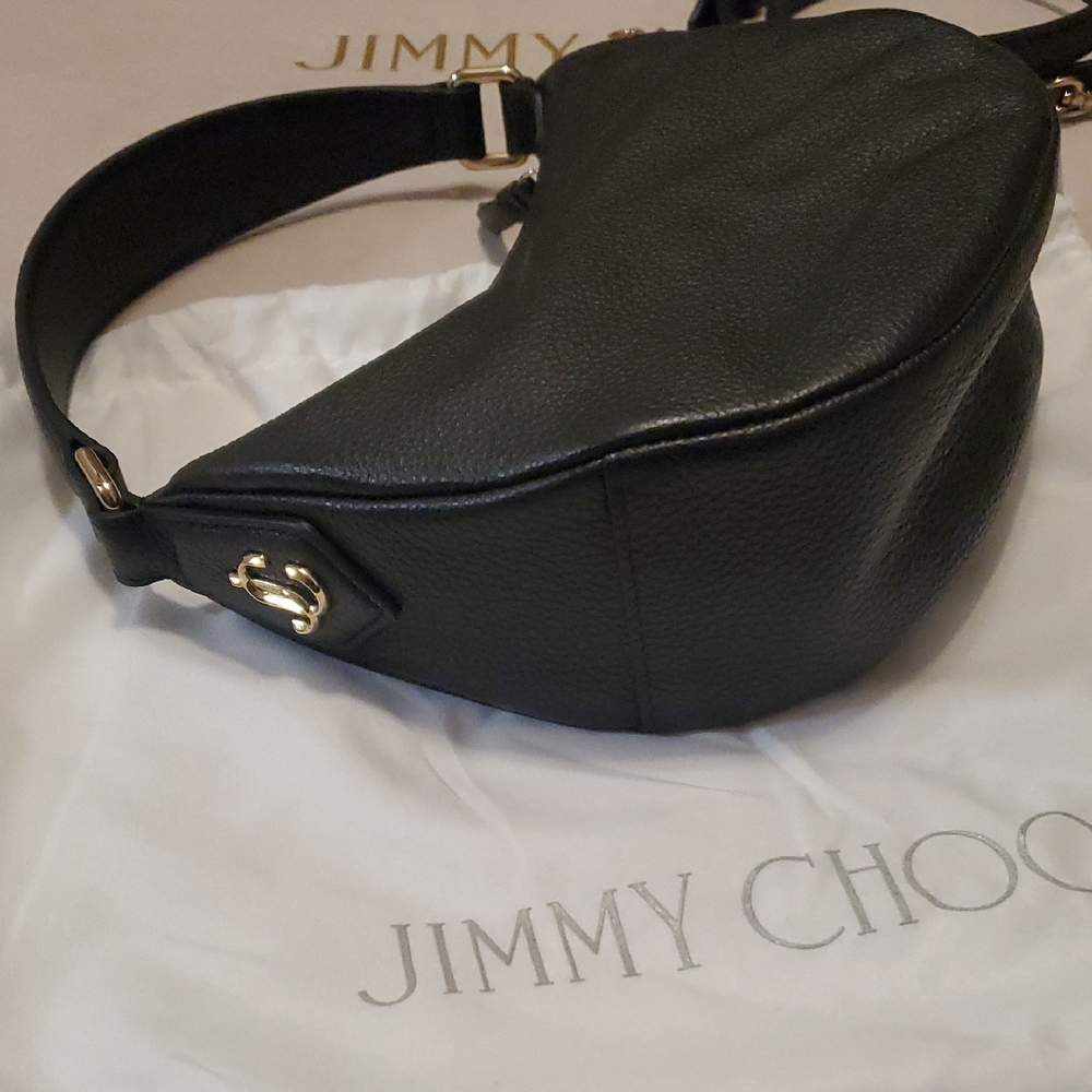 Jimmy Choo Black Leather Tote with Gold Details - Picture 5 of 9